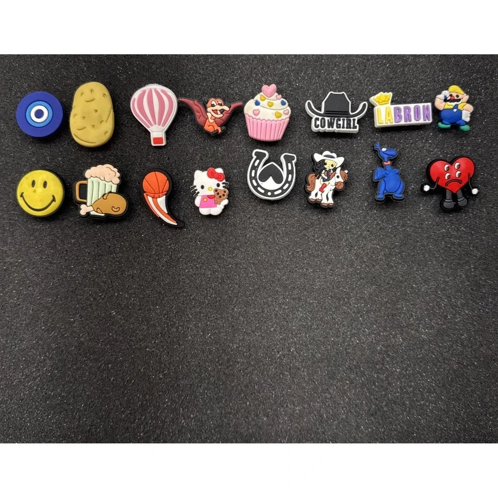 Large 130+ Croc Button Charm Lot Pokémon Hello Kitty Simpsons‎ & More